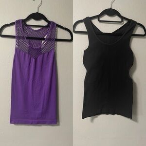 Phat Buddha workout tank tops bundle in purple and black. Size Small